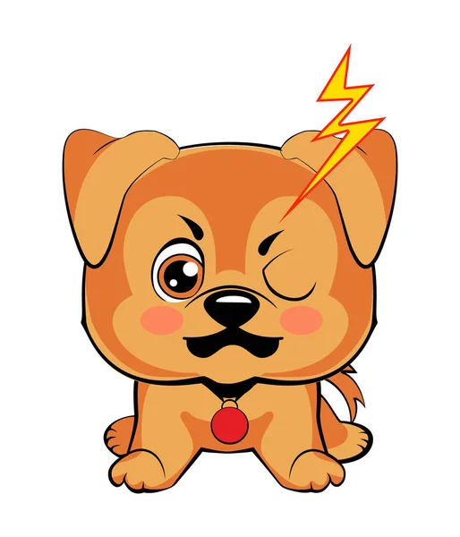 Ilustración vectorial de cachorro enojado — Vector de stock