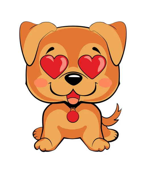 Conjunto de ilustraciones de personajes de perro en estilo de dibujos animados dibujados a mano vectorial. Como logo, mascota, pegatina, emoji, emoticono — Archivo Imágenes Vectoriales