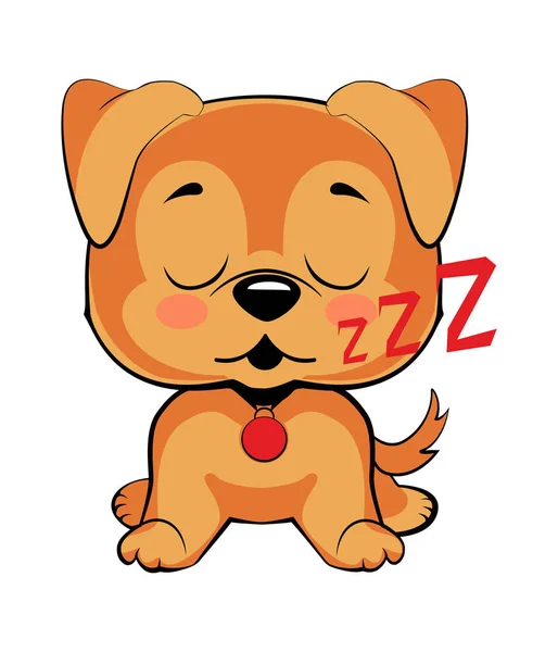 Jack Russell Puppy charakter spania na plecach, słodkie śmieszne Terrier — Wektor stockowy
