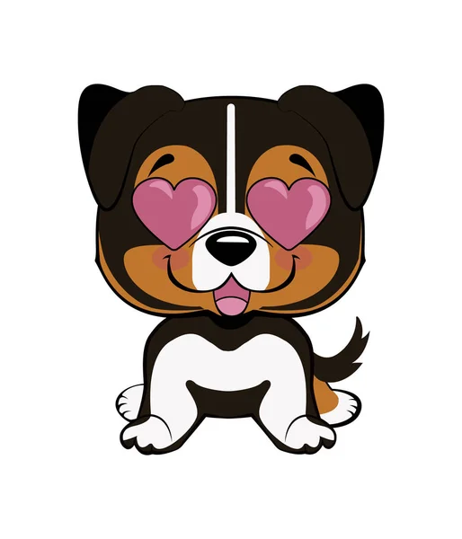Conjunto de ilustraciones de personajes de perro en estilo de dibujos animados dibujados a mano vectorial. Como logo, mascota, pegatina, emoji, emoticono — Archivo Imágenes Vectoriales