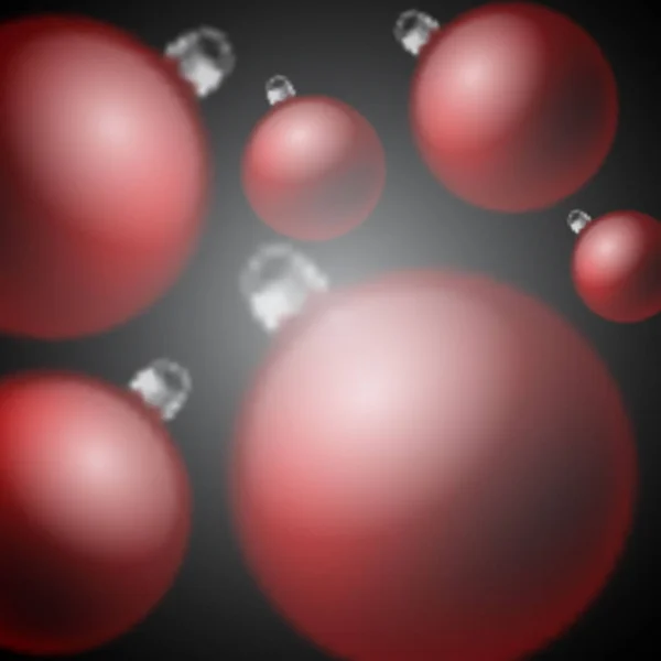 Bolas de Natal vermelho em um fundo escuro — Vetor de Stock