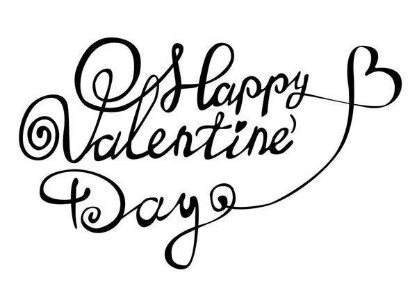 Inscripción negra de un feliz día de San Valentín . — Archivo Imágenes Vectoriales