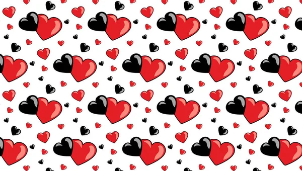 Rosa alla hjärtans dag bakgrund med 3D Hearts on Red. — Stock vektor