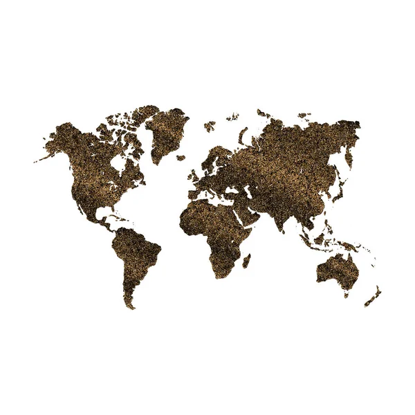 Altın payetli dünya haritası — Stok Vektör