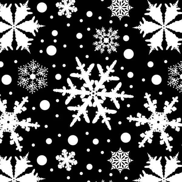 Patrón con copos de nieve blancos — Archivo Imágenes Vectoriales