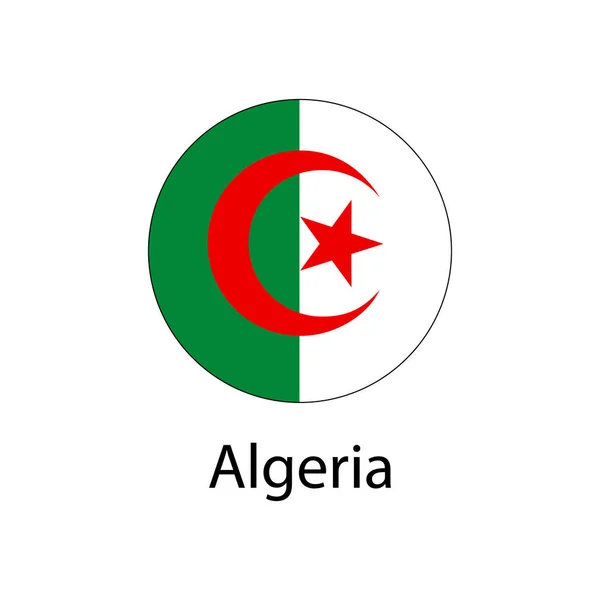 Le drapeau de l'Algérie en forme de cercle — Image vectorielle