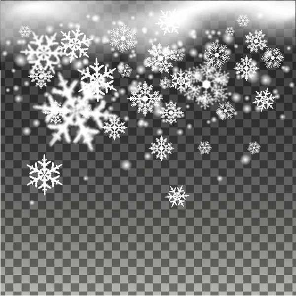Hintergrund mit vom Himmel fallenden Schneeflocken — Stockvektor