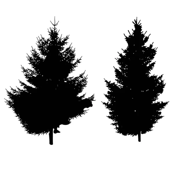 Silueta de un árbol de Navidad — Vector de stock