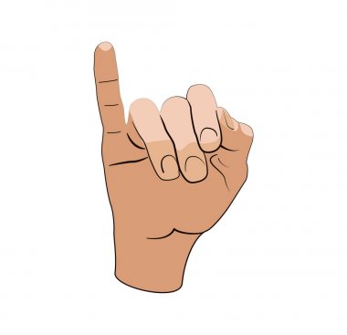 Beyaz backround üzerinde serçe parmağı ile izole el.