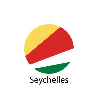 Simgenin yuvarlak düğmesinde Seyşeller bayrağı.