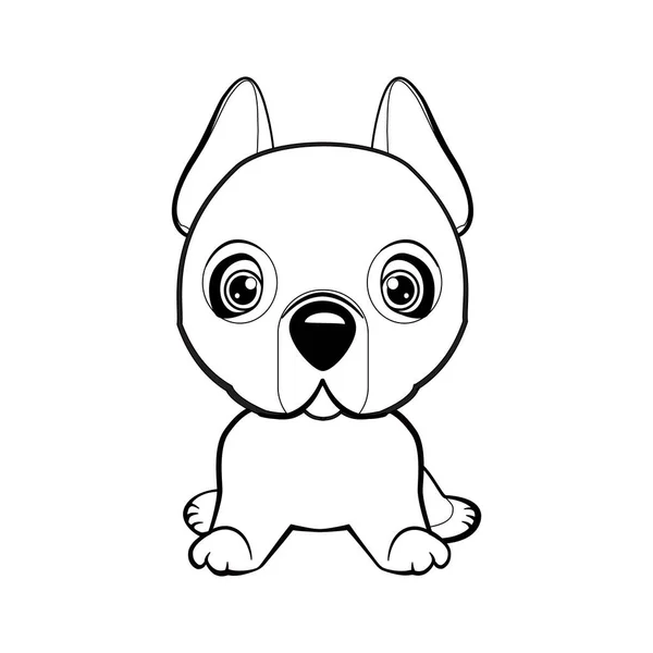 Dogo Argentino Hund sitzt flach Design. — Stockvektor