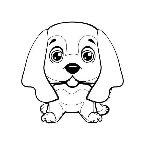 Engelska Cocker Spaniel hund sitter platt design. — Stock vektor