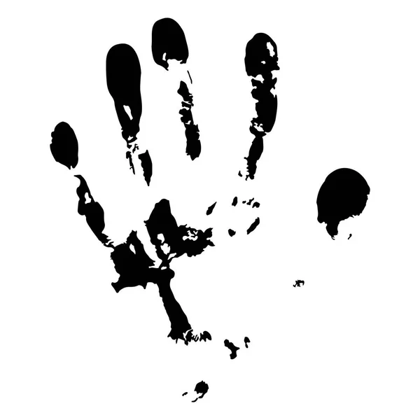 Mano impresión pintura silueta negro — Vector de stock