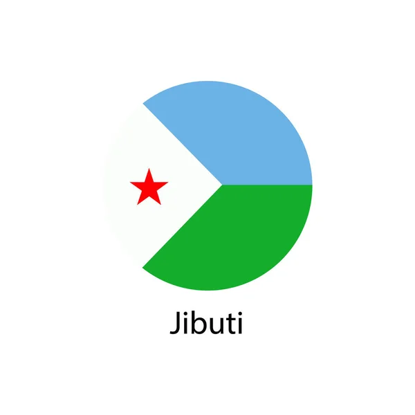 円の形でジブティの旗 — ストックベクタ
