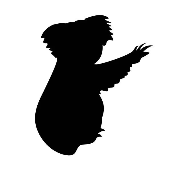 Silhouette koala d'un animal australien — Image vectorielle