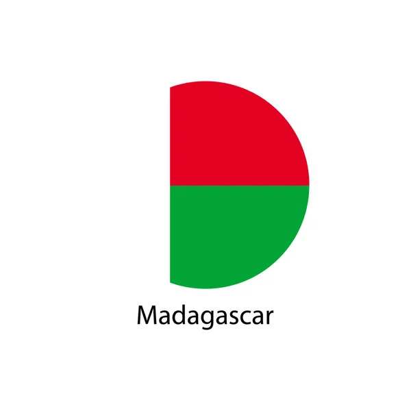 A bandeira de Madagáscar sob a forma de um círculo —  Vetores de Stock