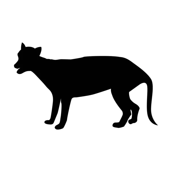 Silhouette de loup marsupial ou de thylacine — Image vectorielle