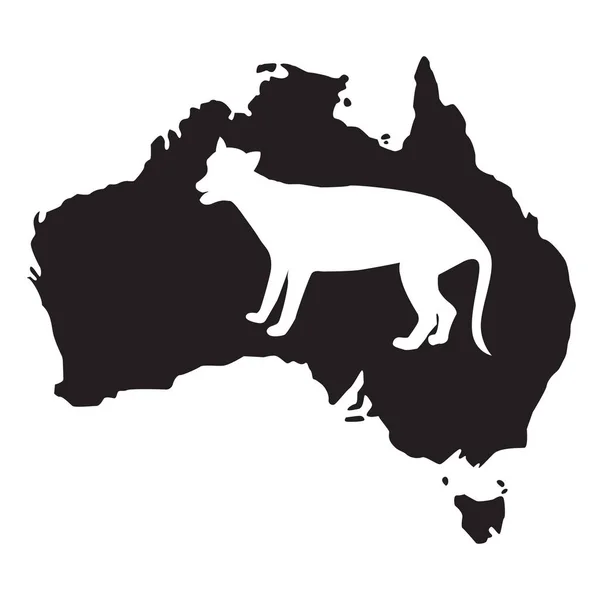 Marsupial wolf or thylacin silhouette — Stock Vector
