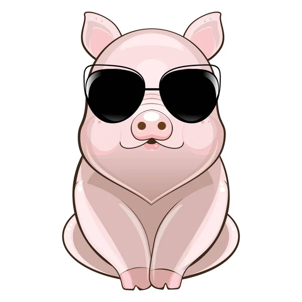 Cute pig cartoon — Stock Vector