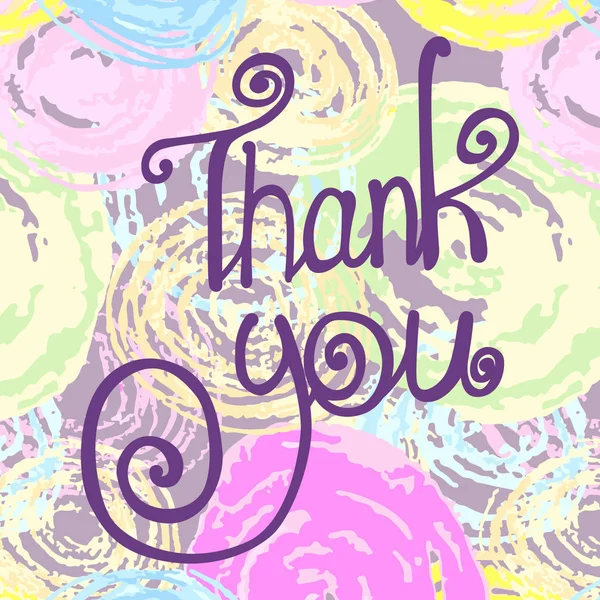 Hand drawn pink textured words 'thank you' — ストックベクタ