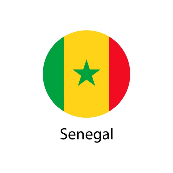 Drapeau Sénégal en bouton rond de l'icône . — Image vectorielle