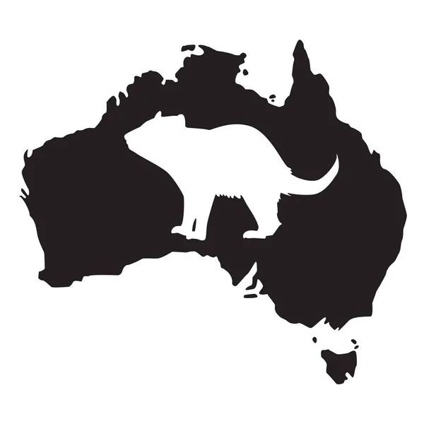 Tasmanian devil white silhouette — Stock Vector