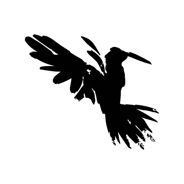 水彩カラス。手描きの芸術的な黒鳥。ベクトル中の単分離レイヴン図 — ストックベクタ