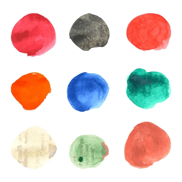 Ensemble de cercles vectoriels aquarelle pastel . — Image vectorielle