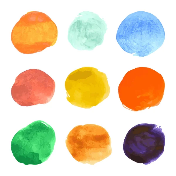 Set of pastel watercolor vector circles. — Stock Vector