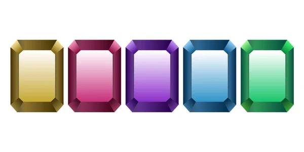 Différents cristaux de couleur — Image vectorielle