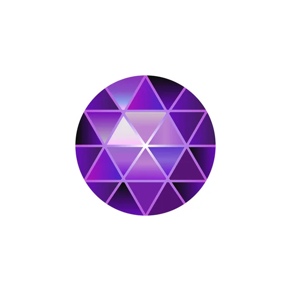 Boule vectorielle polygonale. Gradient violet . — Image vectorielle