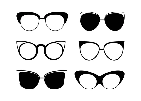 Conjunto de ícone de gatinho de óculos —  Vetores de Stock
