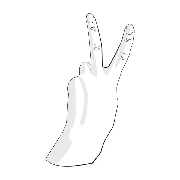Handgeste Friedenszeichen — Stockvektor