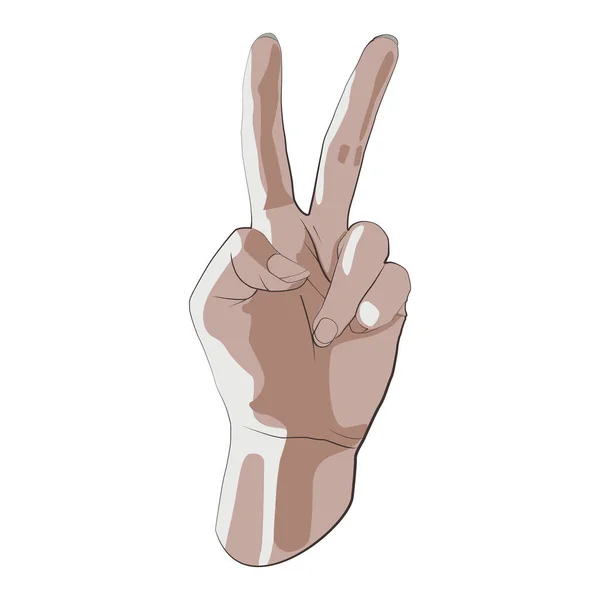 Hand gesture peace sign — Stock Vector