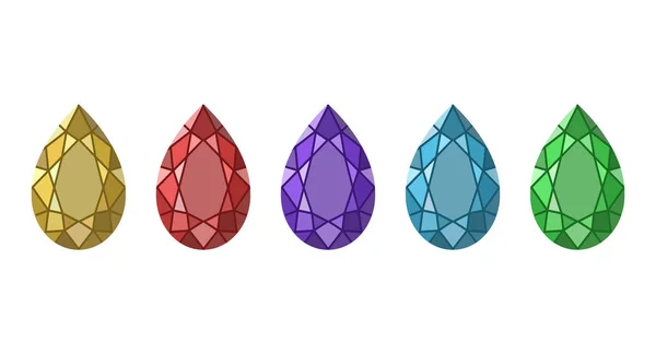 Cristales de diferentes colores — Vector de stock