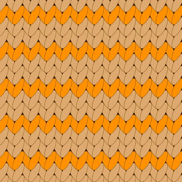 Orange gestrickte skandinavische Ornament Vektor nahtlose Muster — Stockvektor