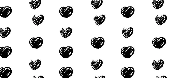 Візерунок з чорною рукою звертається сердечка на білому фоні на день Святого Валентина, — стоковий вектор