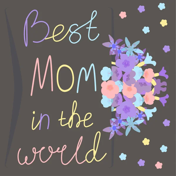 Az anyák napi tervezősablon virágokkal üdvözlőlap. — Stock Vector