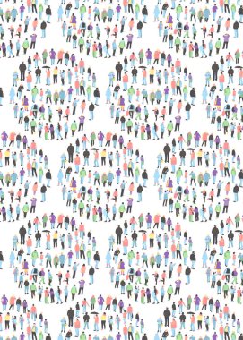 insan vektör bir kalabalık ile desen