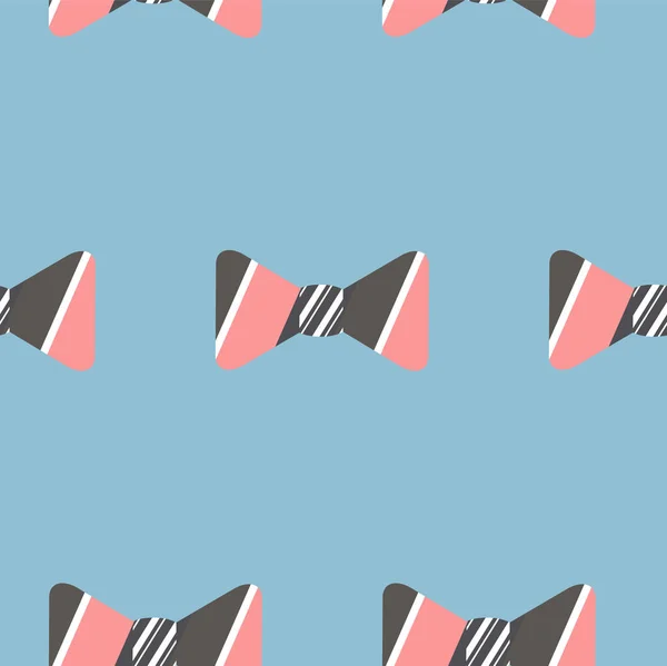 Μοτίβο με γραβάτες πεταλούδας. παπιγιόν με μαύρες, λευκές και ροζ ρίγες — Διανυσματικό Αρχείο