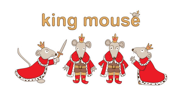 Мышиный Король готов. Векторная иллюстрация на белом фоне
.