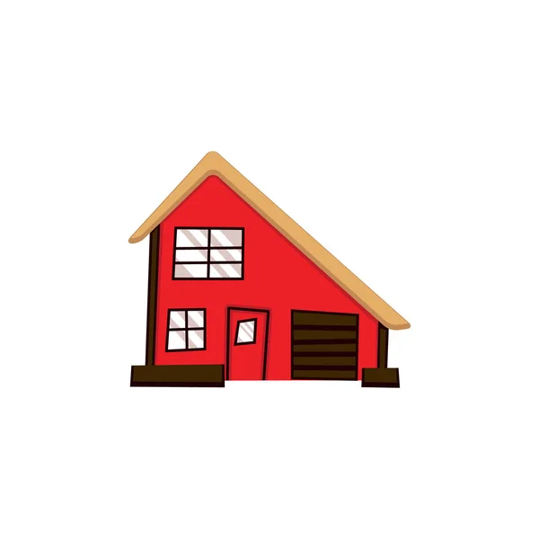 Abstract schattig huis op witte achtergrond. — Stockvector