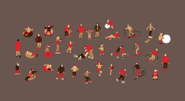 Kış sporsahnesi, Noel sokak olay, insanlar açık festival.