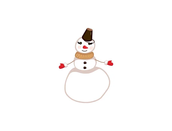 Navidad muñeco de nieve aislado — Archivo Imágenes Vectoriales