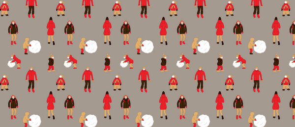 шаблон с людьми на открытом воздухе в минималистичном плоском дизайне
.