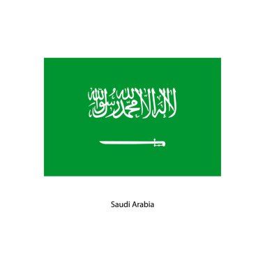 Suudi Arabistan bayrağı. Vektör. Doğru boyutlar, elementler orantı ve renkler.