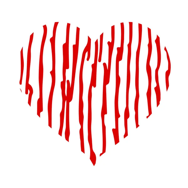 Design Forma Coração Para Símbolos Amor Coração Vermelho Branco — Vetor de Stock