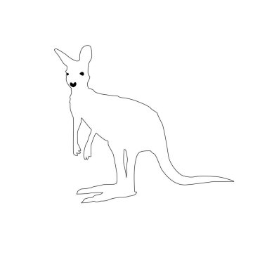 kanguru simgesi illüstrasyonu izole vektör işareti