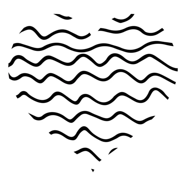 Heart Shape Design Love Symbols Heart Black White — Stock Vector
