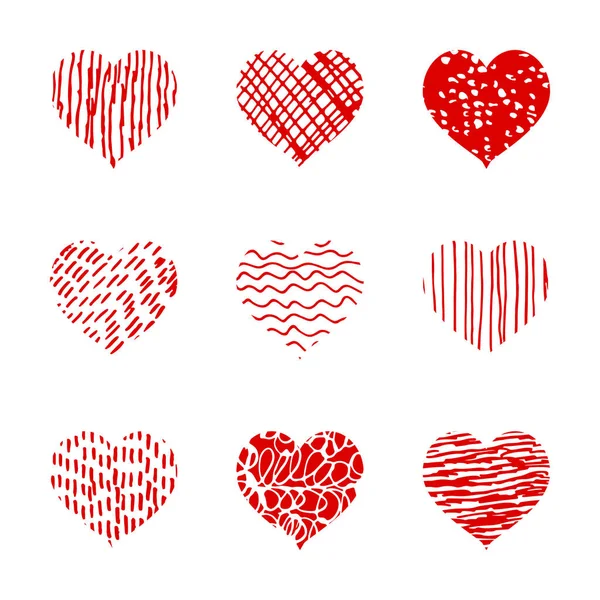 Establecer Diseño Forma Del Corazón Para Los Símbolos Amor Corazón — Vector de stock